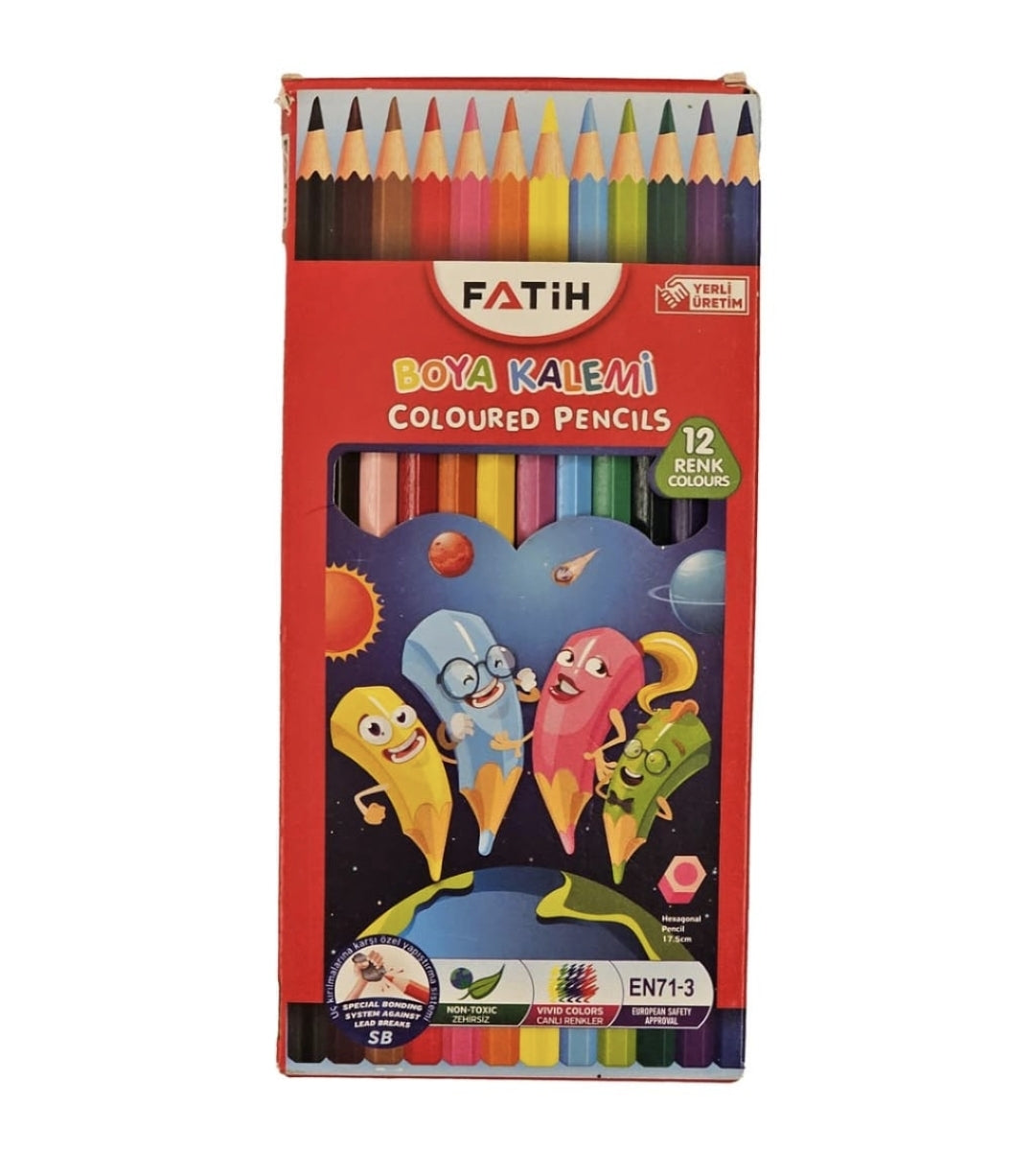 Fatih 12 Long Wooden Color Pencils