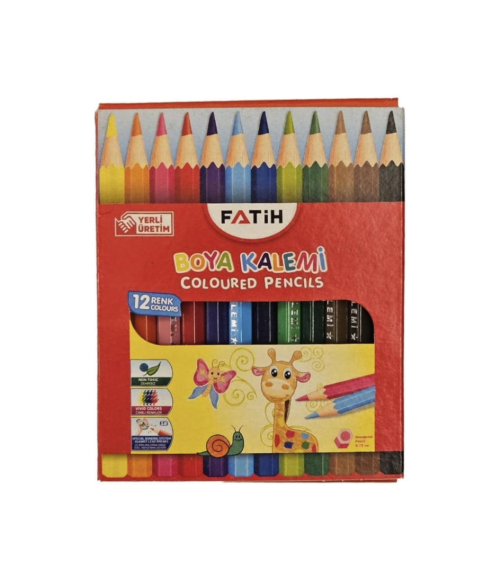 Fatih 12 Short wooden colored pencils