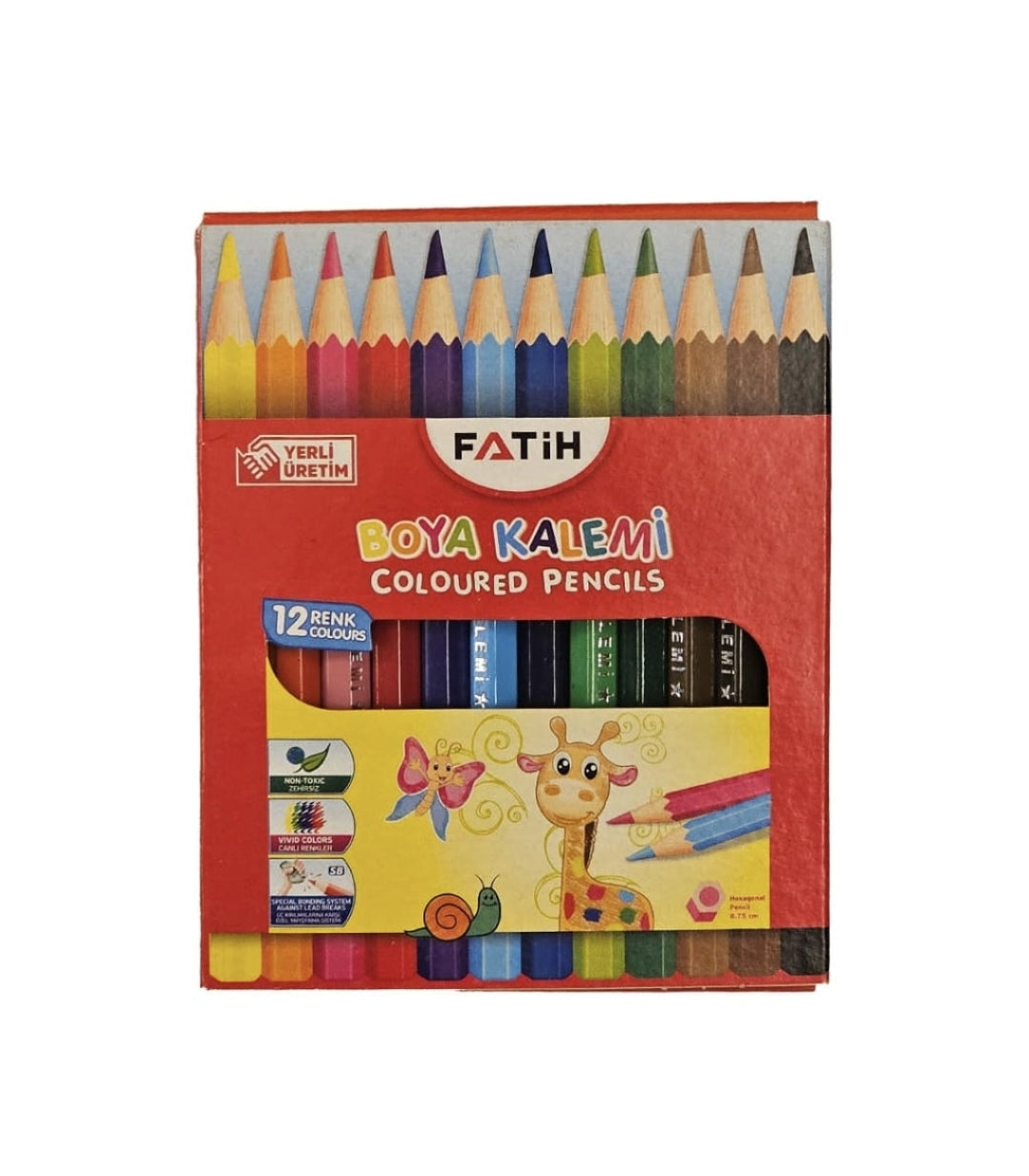 Fatih 12 Short wooden colored pencils