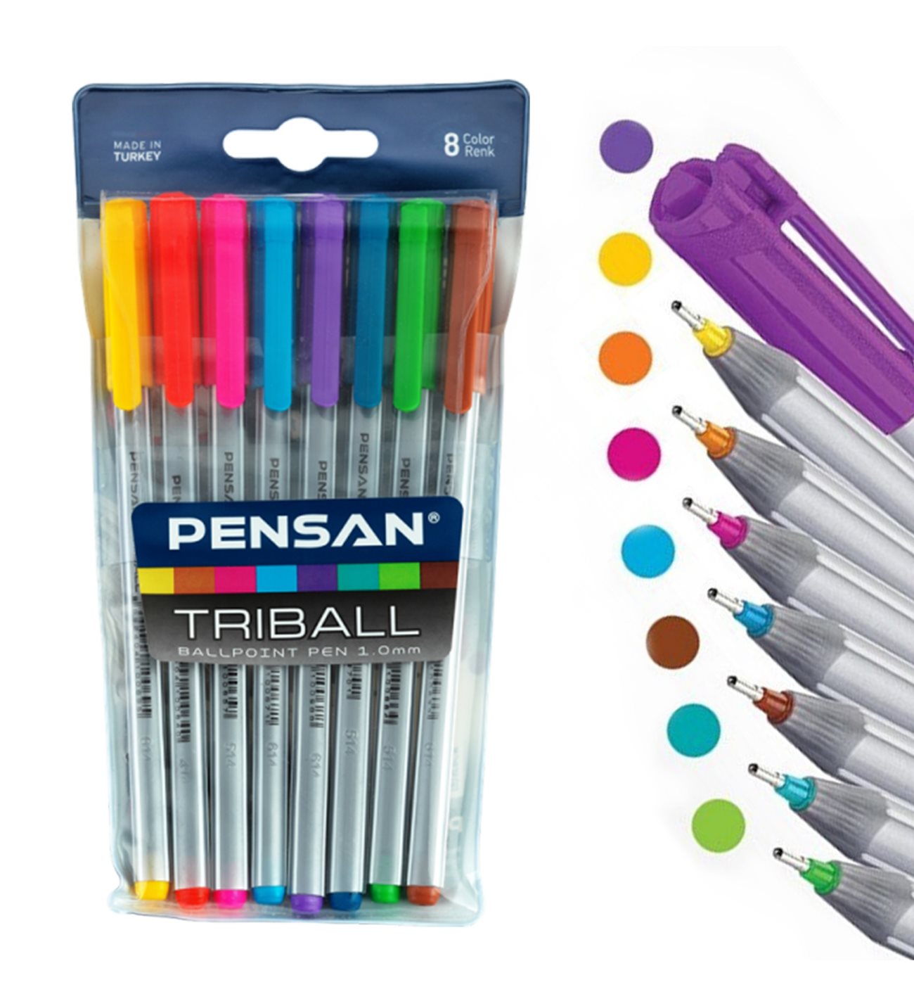 PENSAN TRIBALL Colored pen Set Of 8 Pens