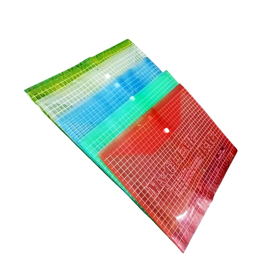 160 microns transparent multi-color file folder with button lock