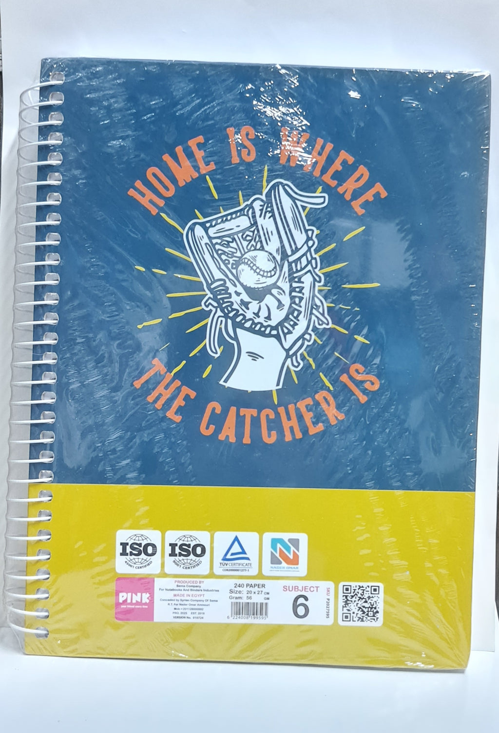 Pink hard cover notebook A4 240 sheets 6 subjects size 20*27 cm