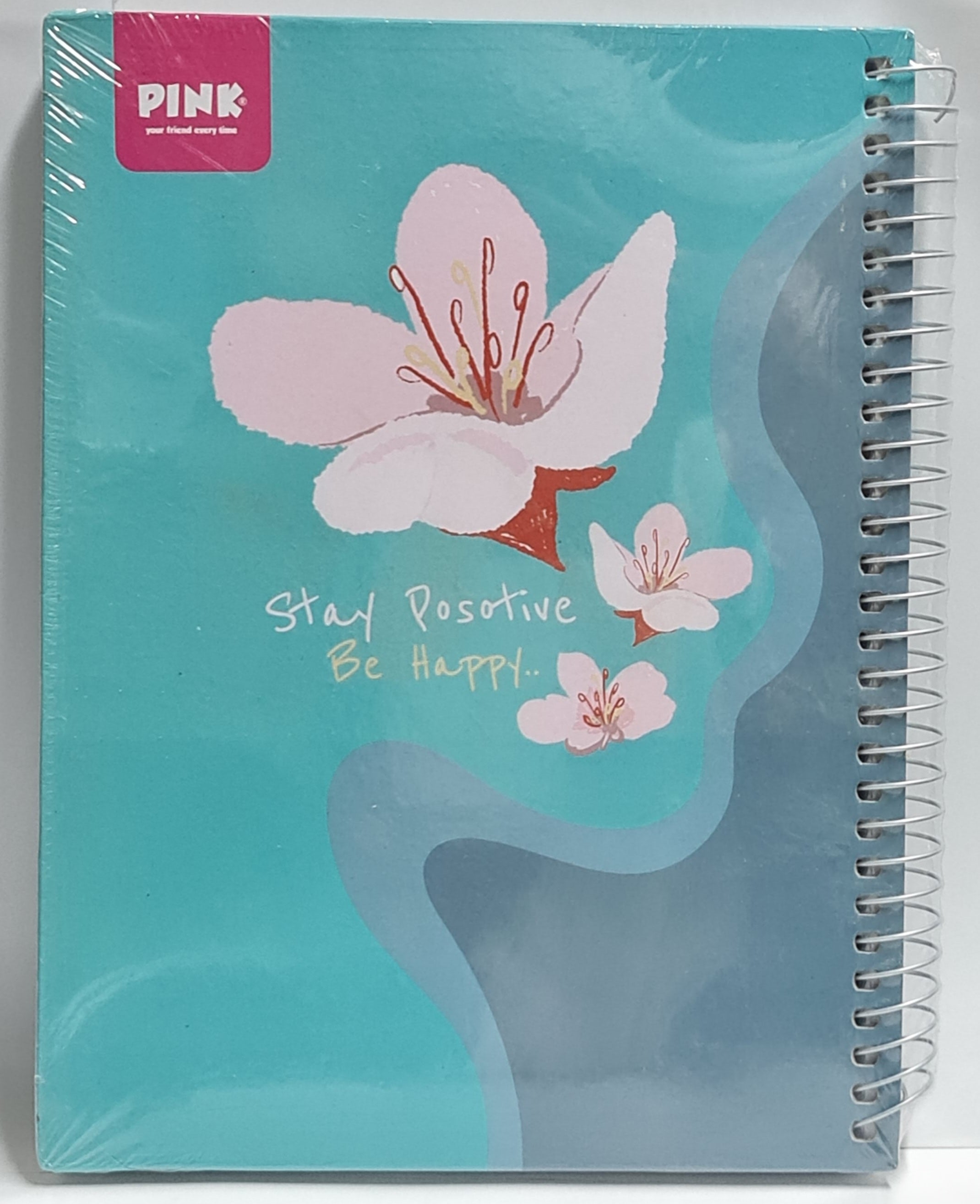 Pink hard cover notebook A4  200 sheets 5 subjects size 20*27 cm