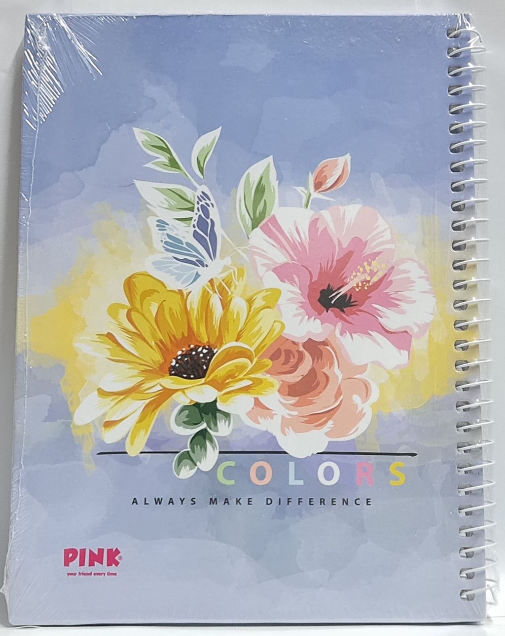 Pink hard cover notebook A4 100 sheets 2 subjects size 20*27 cm