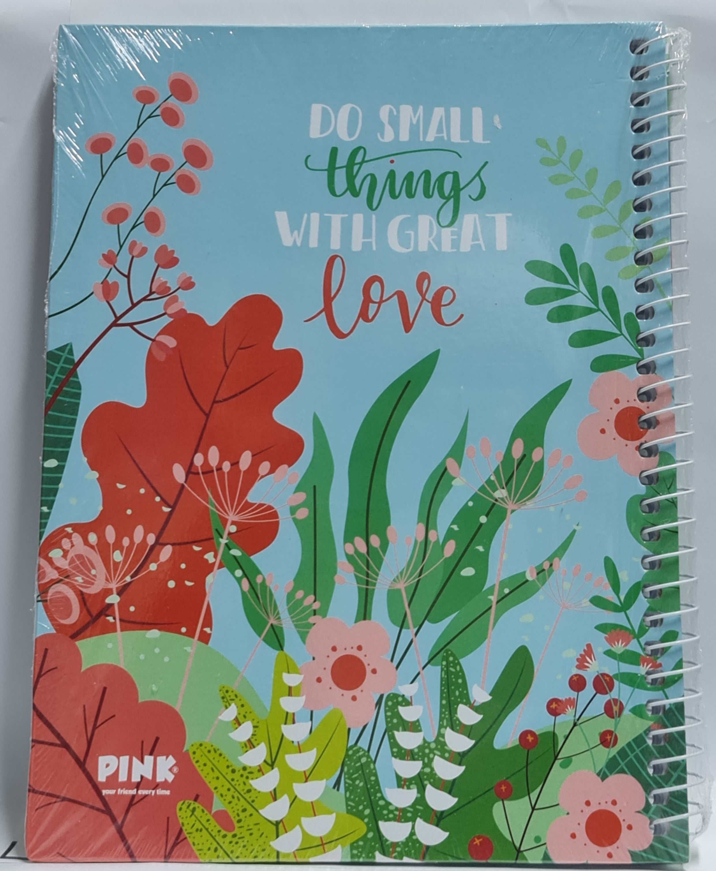 Pink hard cover notebook A4 100sheets 2 subjects size 20*27 cm