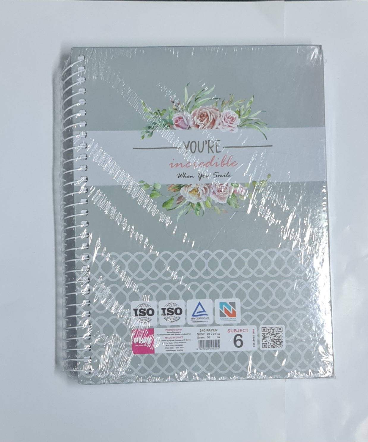 Pink hard cover notebook A4 240 sheets 6 subjects size 20*27 cm