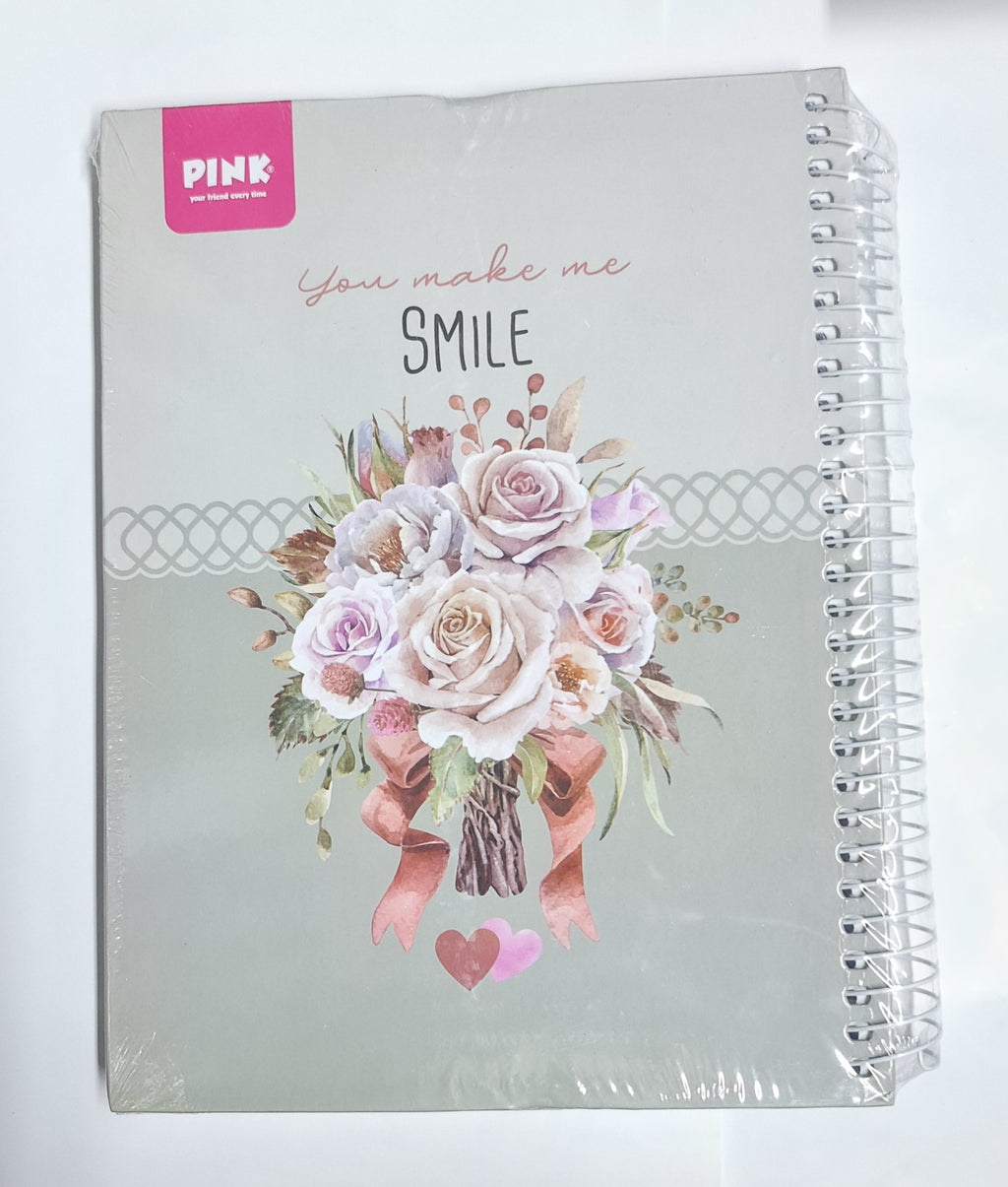 Pink hard cover notebook A4 240 sheets 6 subjects size 20*27 cm